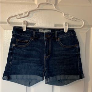 Dark wash shorts